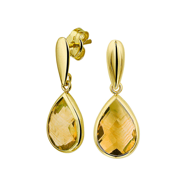 Citrin-Ohrringe aus 14-karätigem Gelbgold