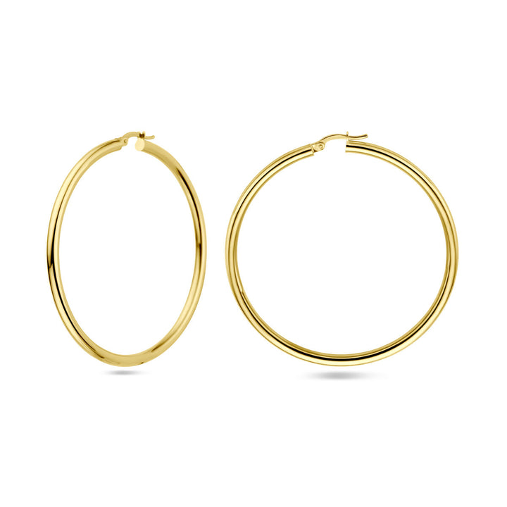 earrings 3.0 mm round tube 14K yellow gold