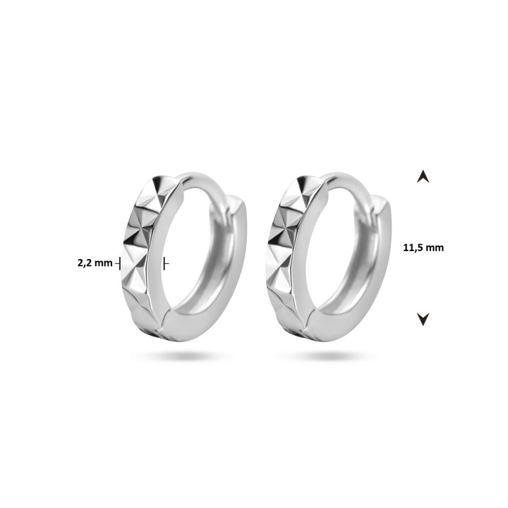 drop earrings diamond-plated silver rhodium-plated