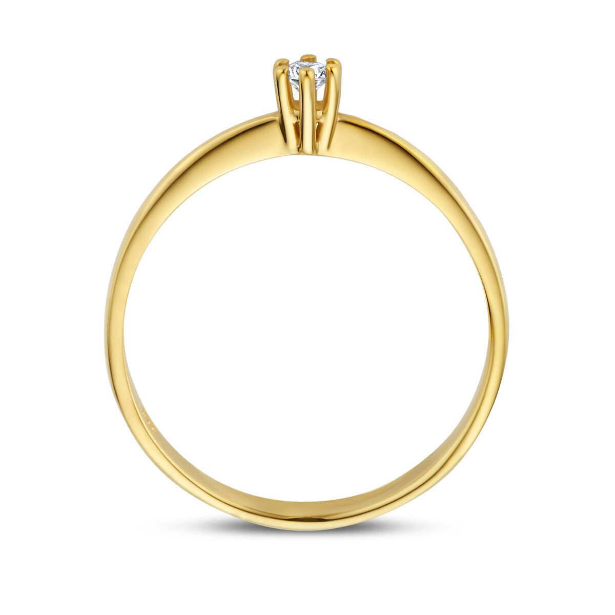 ring diamant 0.05ct h si 14K geelgoud