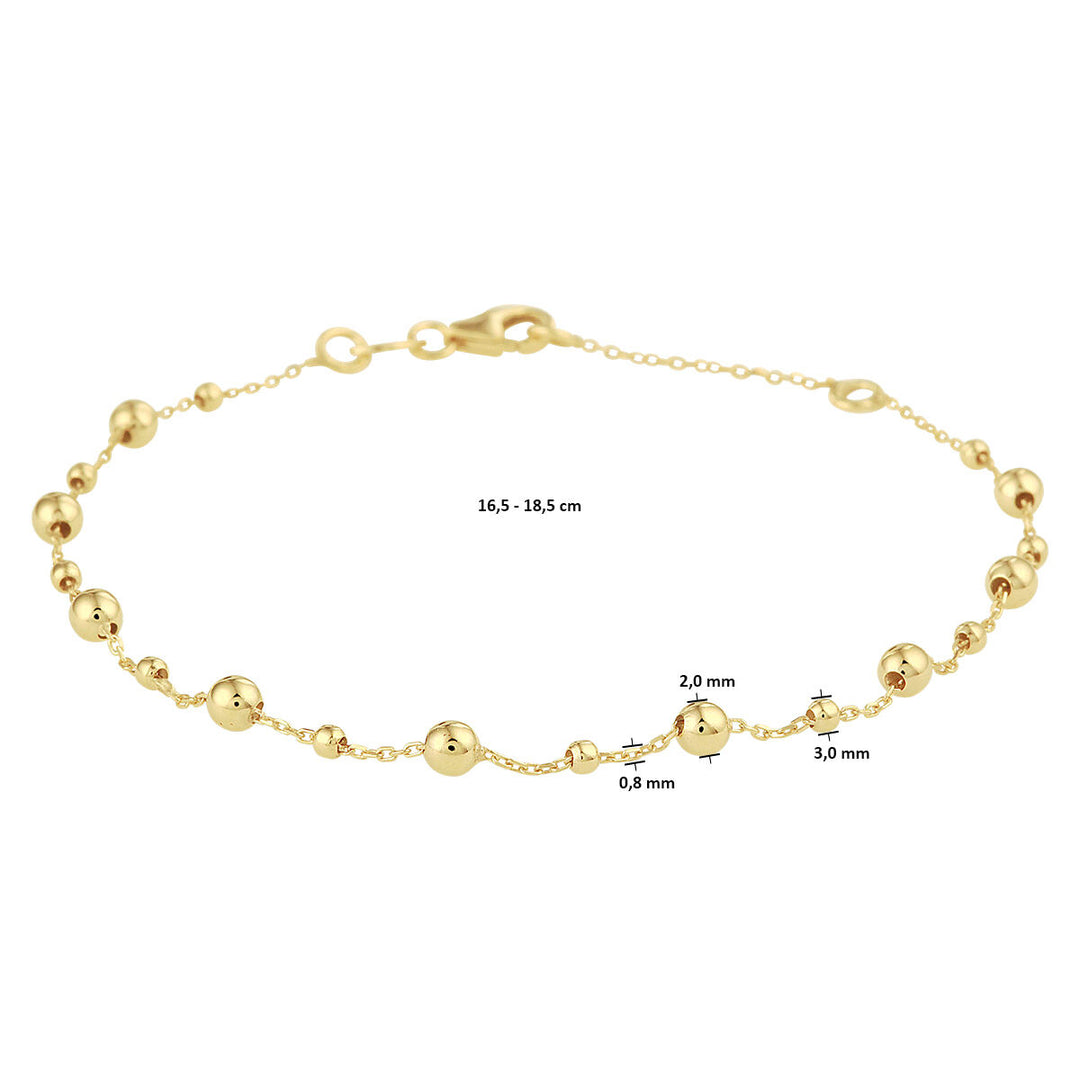 Gold bracelet ladies beads 14K