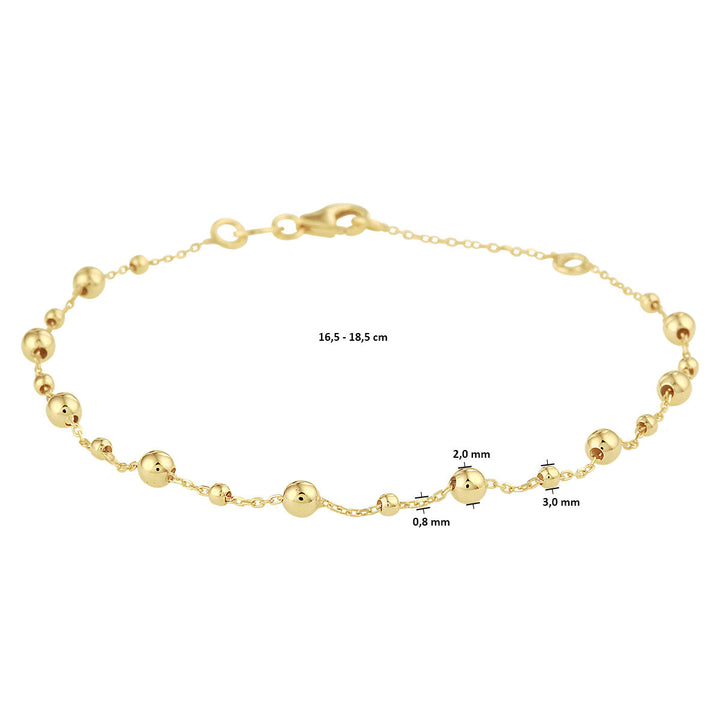 Gold bracelet ladies beads 14K