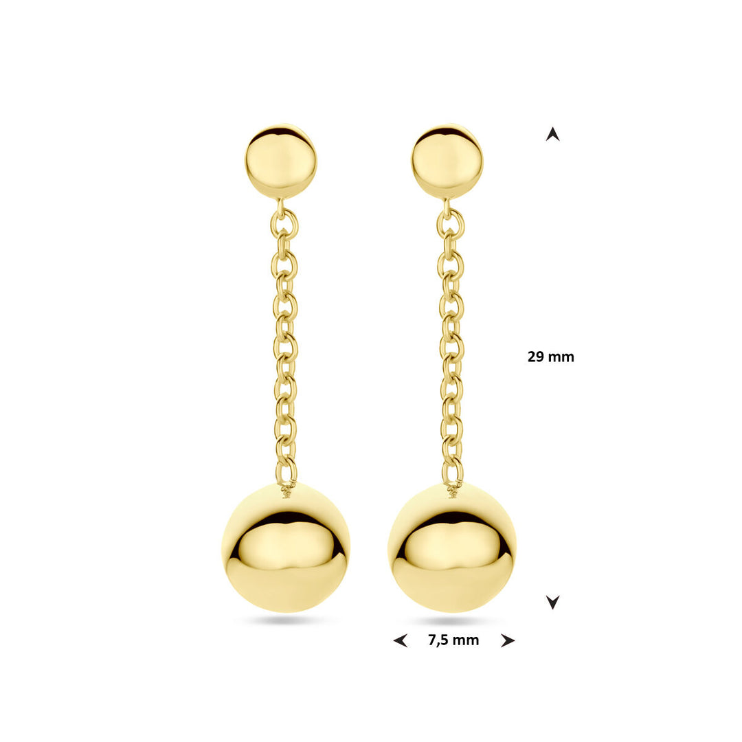 oorhangers bolletjes 29 mm 14K geelgoud