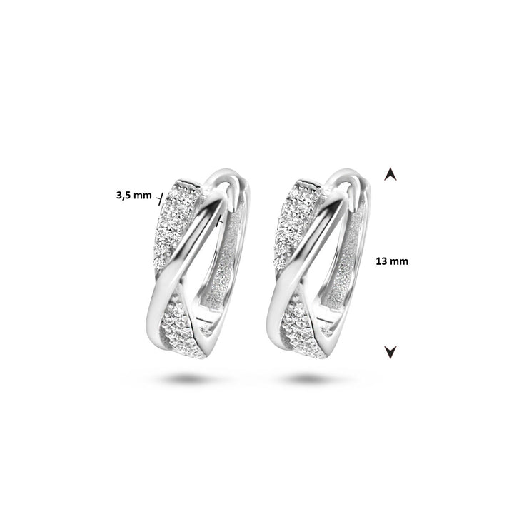klapoorringen zirkonia zilver gerhodineerd