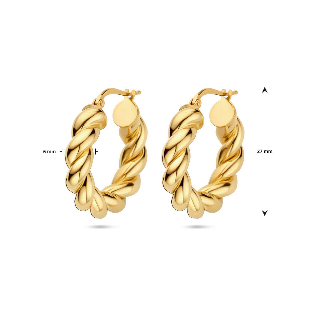 oorringen gedraaid 1 micron zilver verguld (geel)