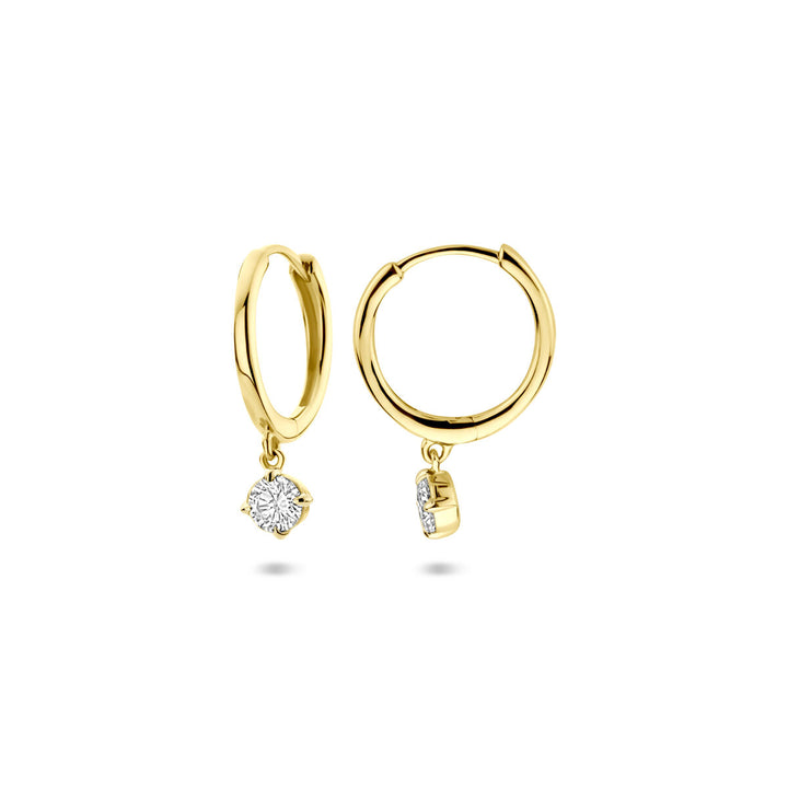 klapoorringen lab grown diamant 0.25ct (2x 0.125ct) h si 18 mm 14K geelgoud