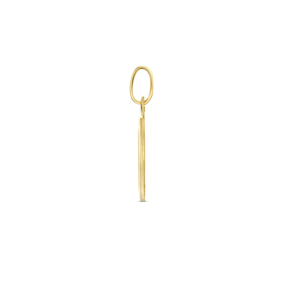 hanger ovaal engel poli/mat 19 mm 14K geelgoud