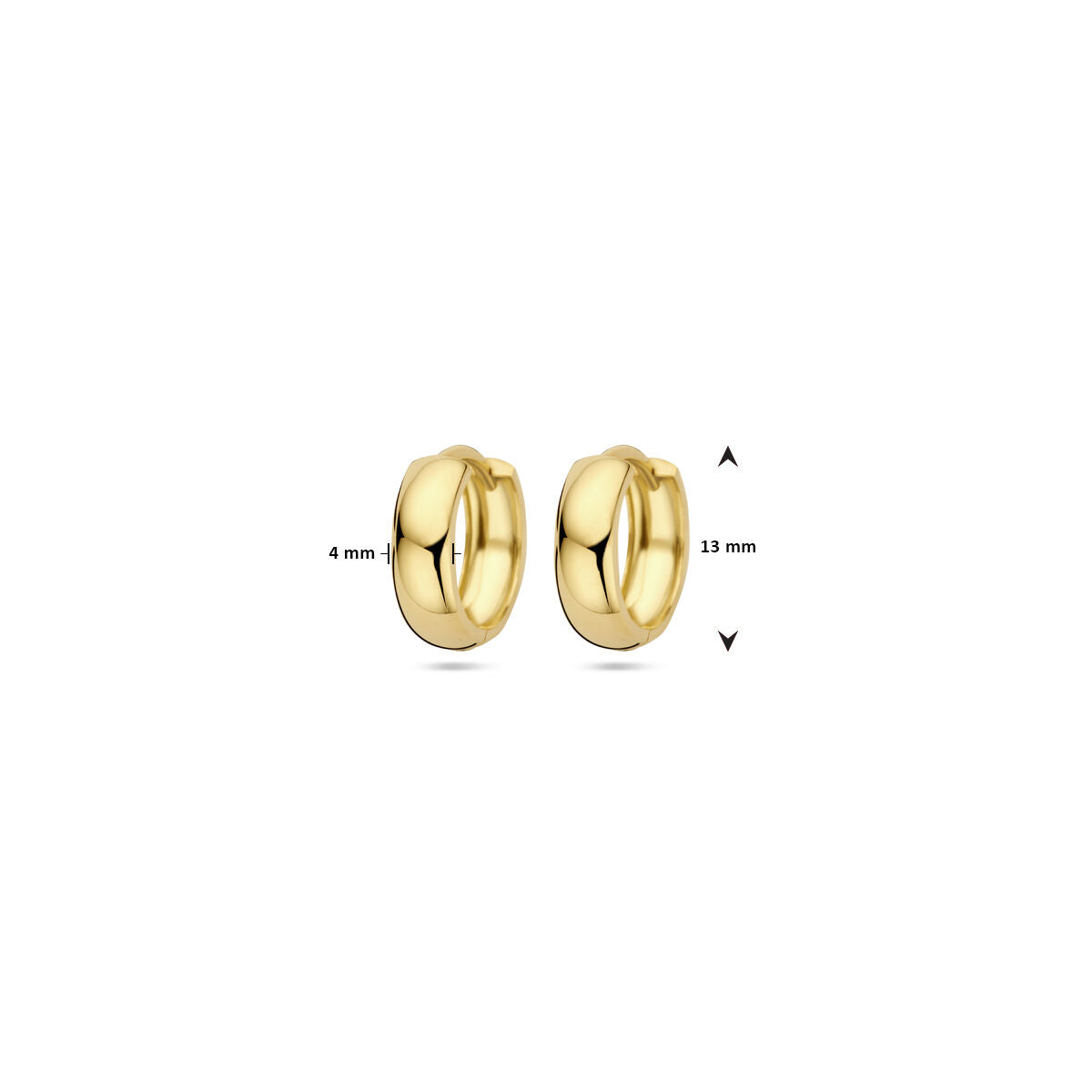 klapoorringen 13 mm 9 Karaat