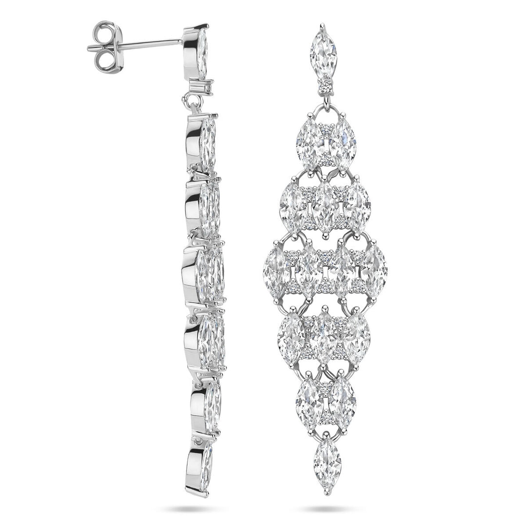 oorhangers zirkonia 50 mm zilver gerhodineerd