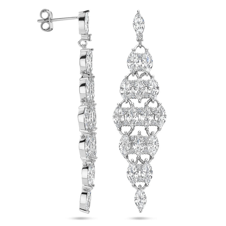 oorhangers zirkonia 50 mm zilver gerhodineerd