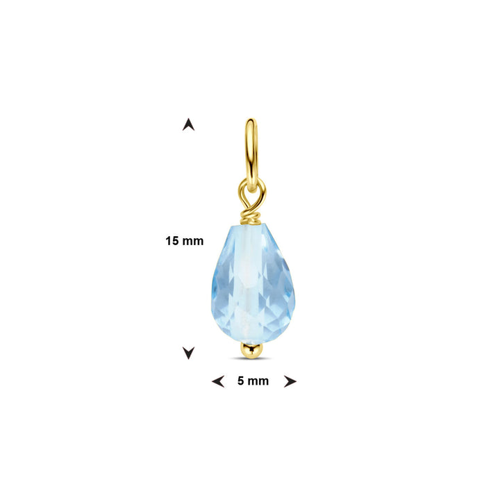 pendant blue topaz 14K yellow gold