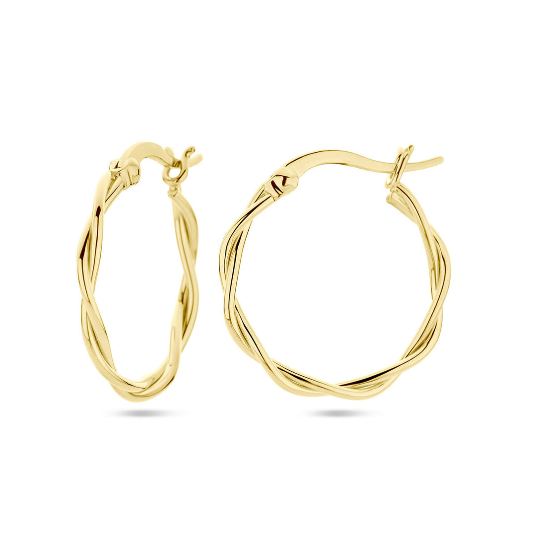 oorringen gedraaide buis 2,0 mm 1 micron zilver verguld (geel)