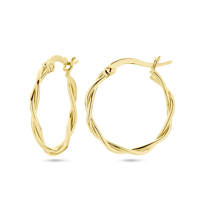 oorringen gedraaide buis 2,0 mm 1 micron zilver verguld (geel)