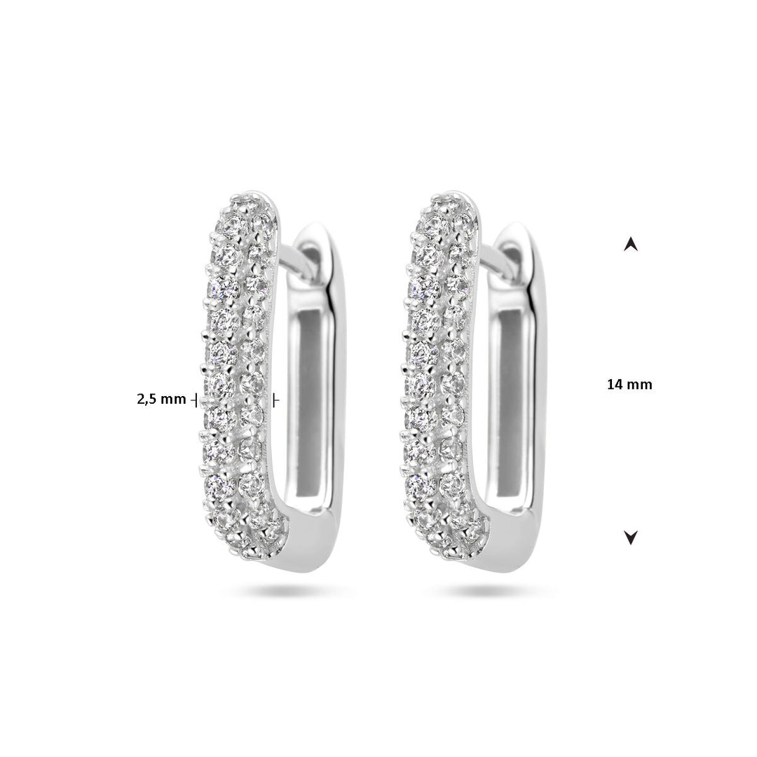 drop earrings zirconia silver rhodium plated