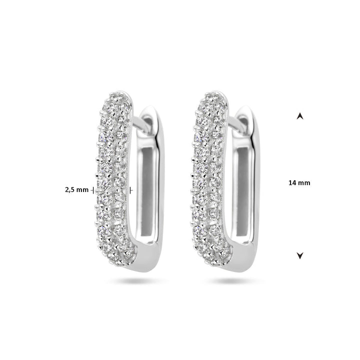 drop earrings zirconia silver rhodium plated