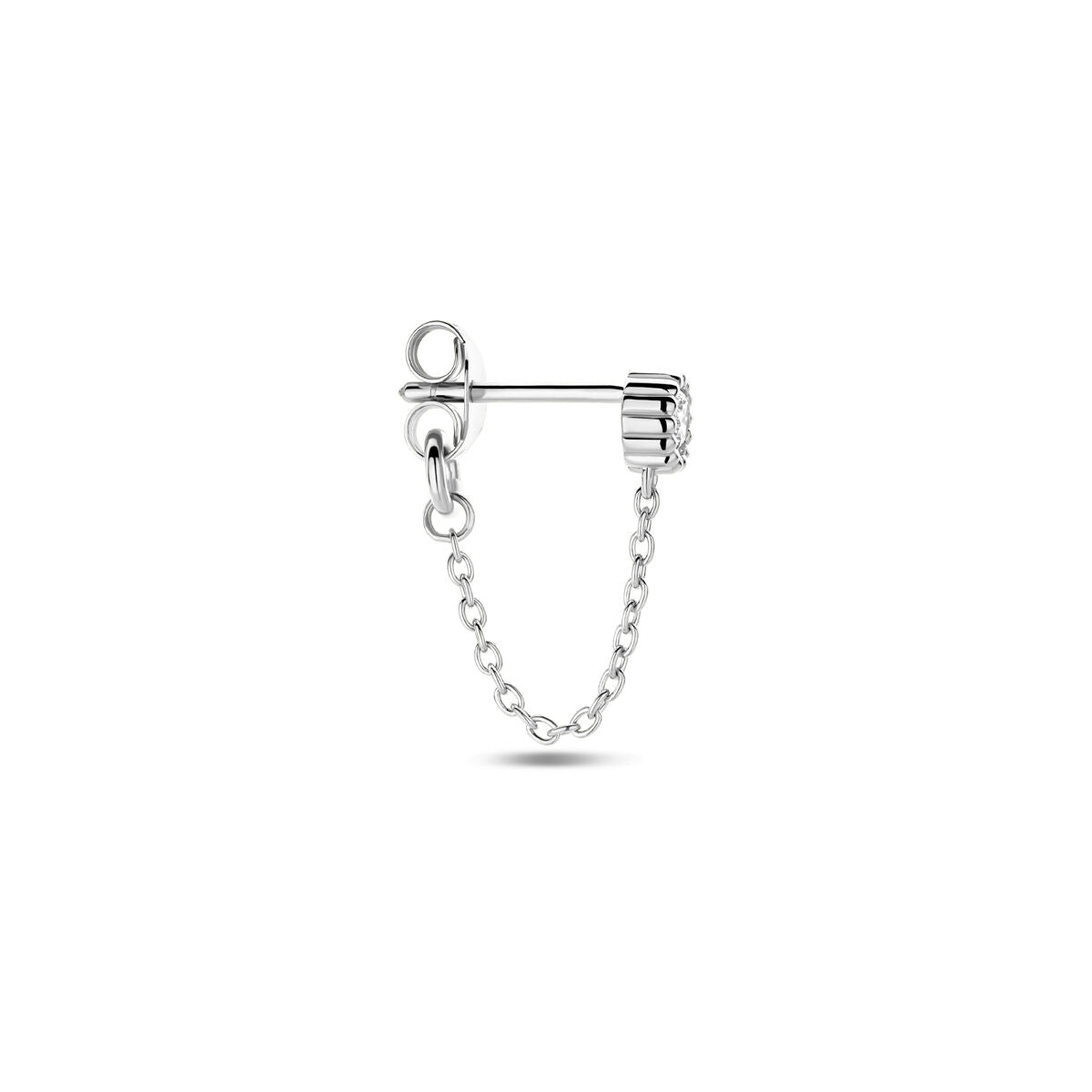 ear stud per piece zirconia silver rhodium plated
