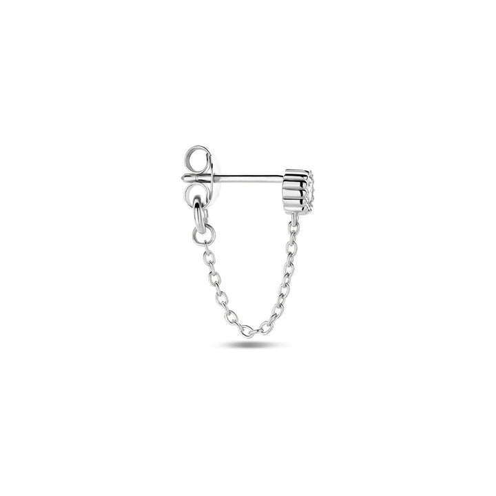 ear stud per piece zirconia silver rhodium plated