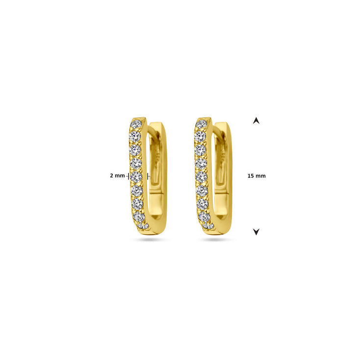 klapoorringen zirkonia 1 micron zilver verguld (geel)