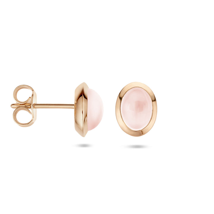 ear studs rose quartz 14K rose gold