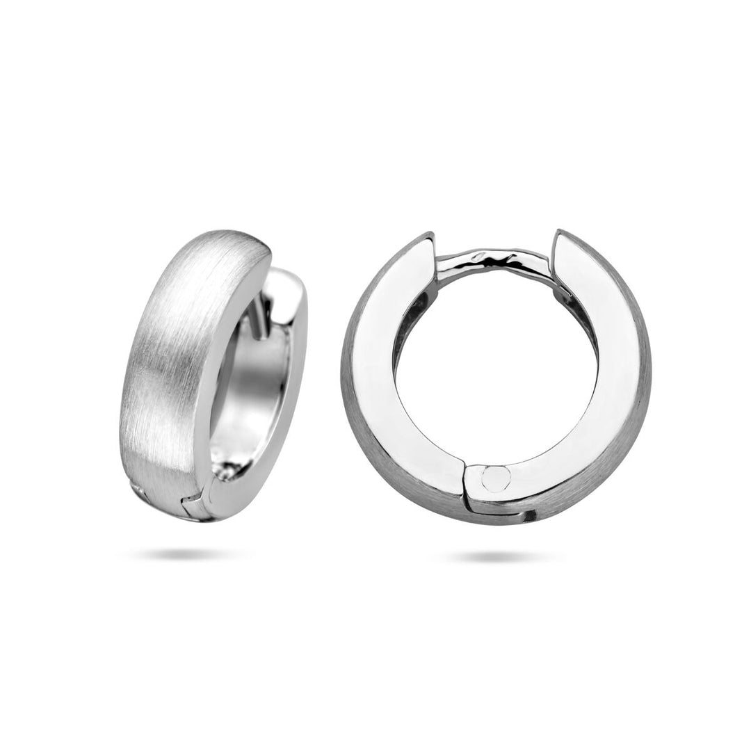 flat drop earrings 4.0 mm poly/matt silver rhodium plated