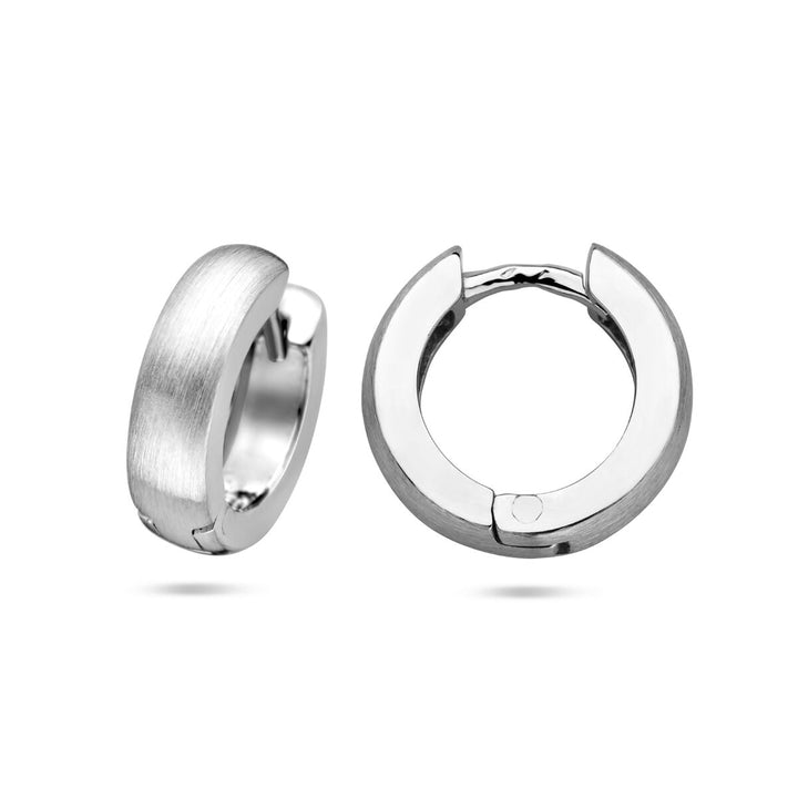 flat drop earrings 4.0 mm poly/matt silver rhodium plated