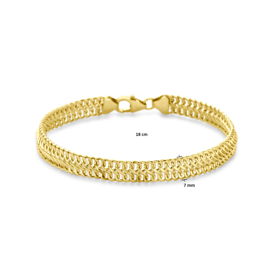 armband dubbel gourmette 7 mm 18 cm 14K geelgoud