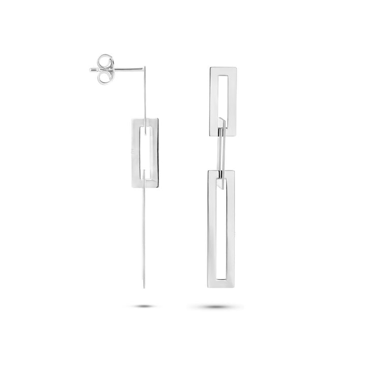 Ohrringe Rechtecke Silber rhodiniert
