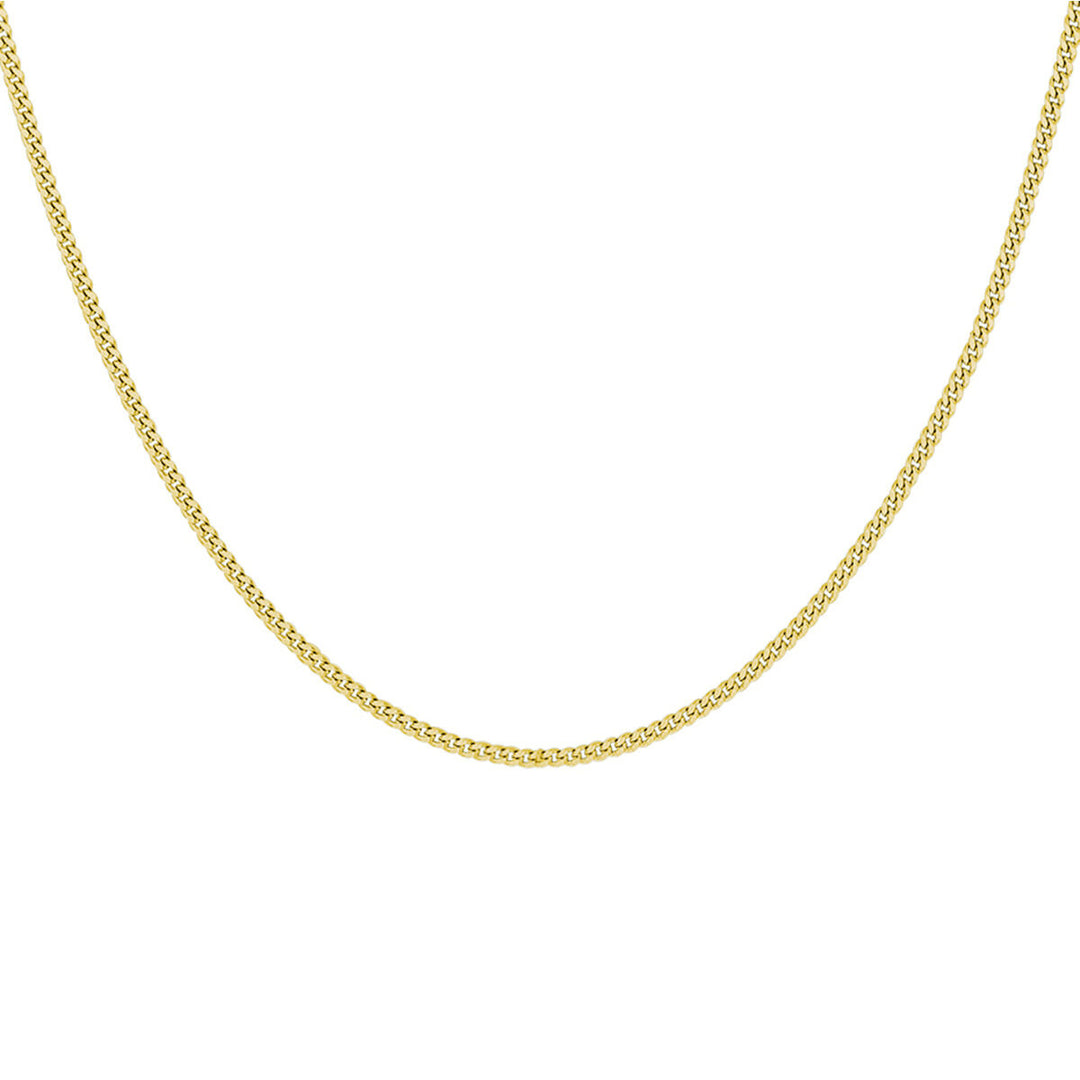 collier gourmette 4-zijdes geslepen 1,4 mm 3 micron zilver verguld (geel)