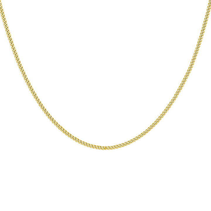 collier gourmette 4-zijdes geslepen 1,4 mm 3 micron zilver verguld (geel)