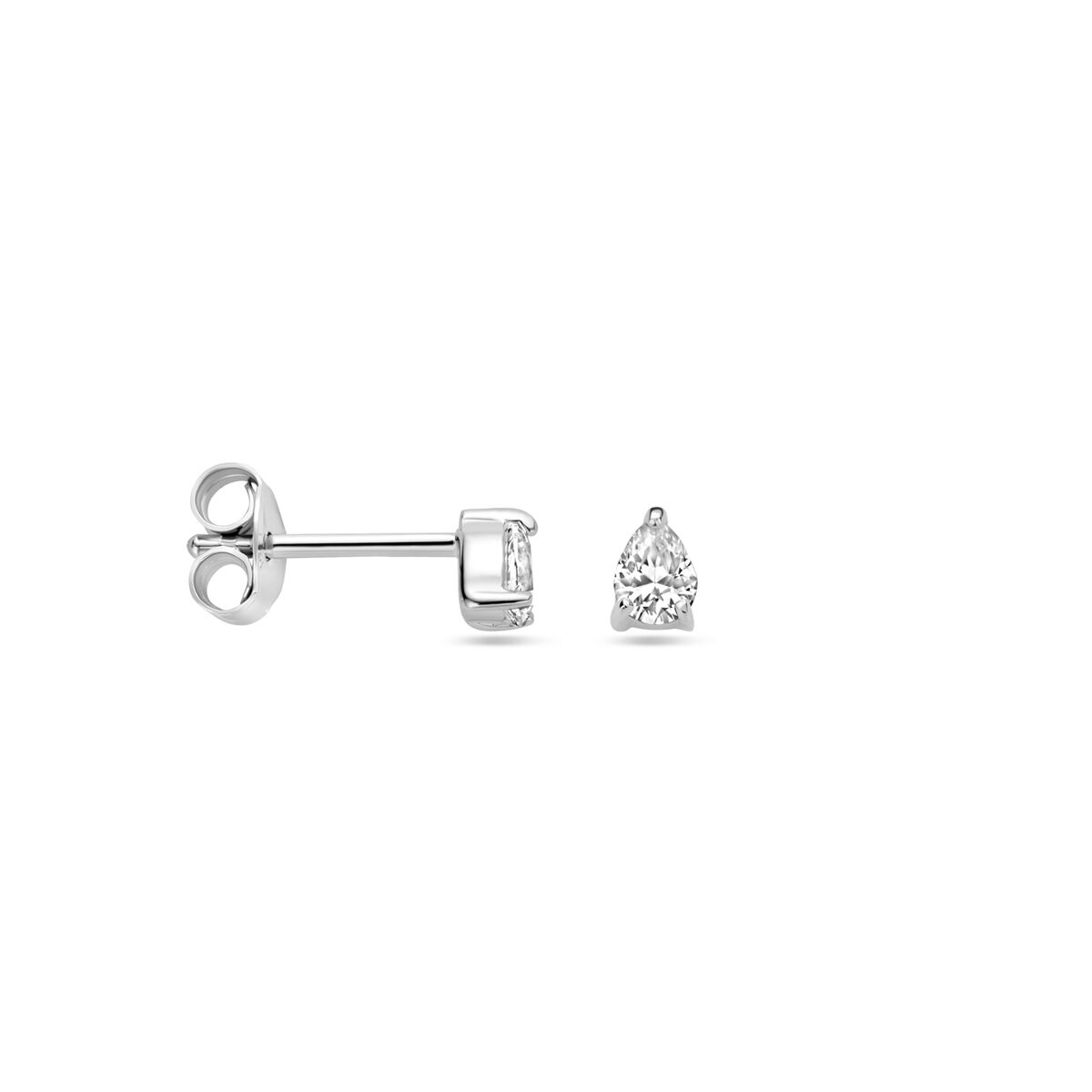 oorknoppen zirkonia 4,5 mm zilver gerhodineerd