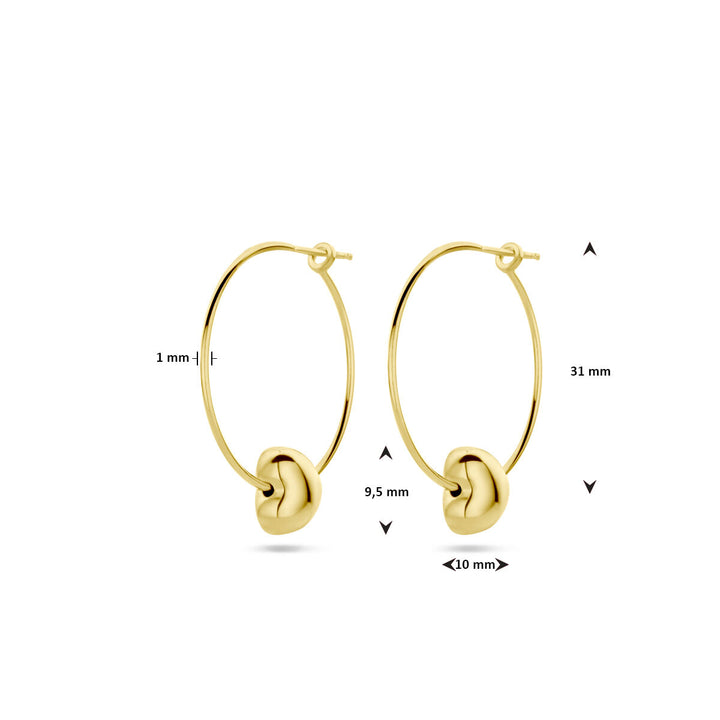 Ohrringe Herz 1 Mikron Silber vergoldet (gelb)