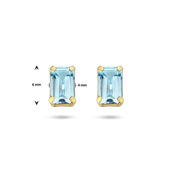 ear studs blue topaz 14K yellow gold