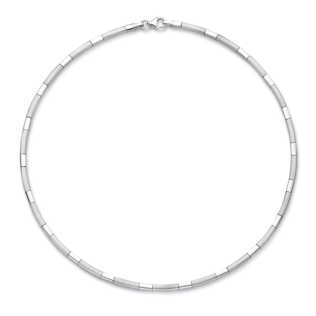 necklace choker 3.3 mm 43 cm poly/matte silver rhodium plated