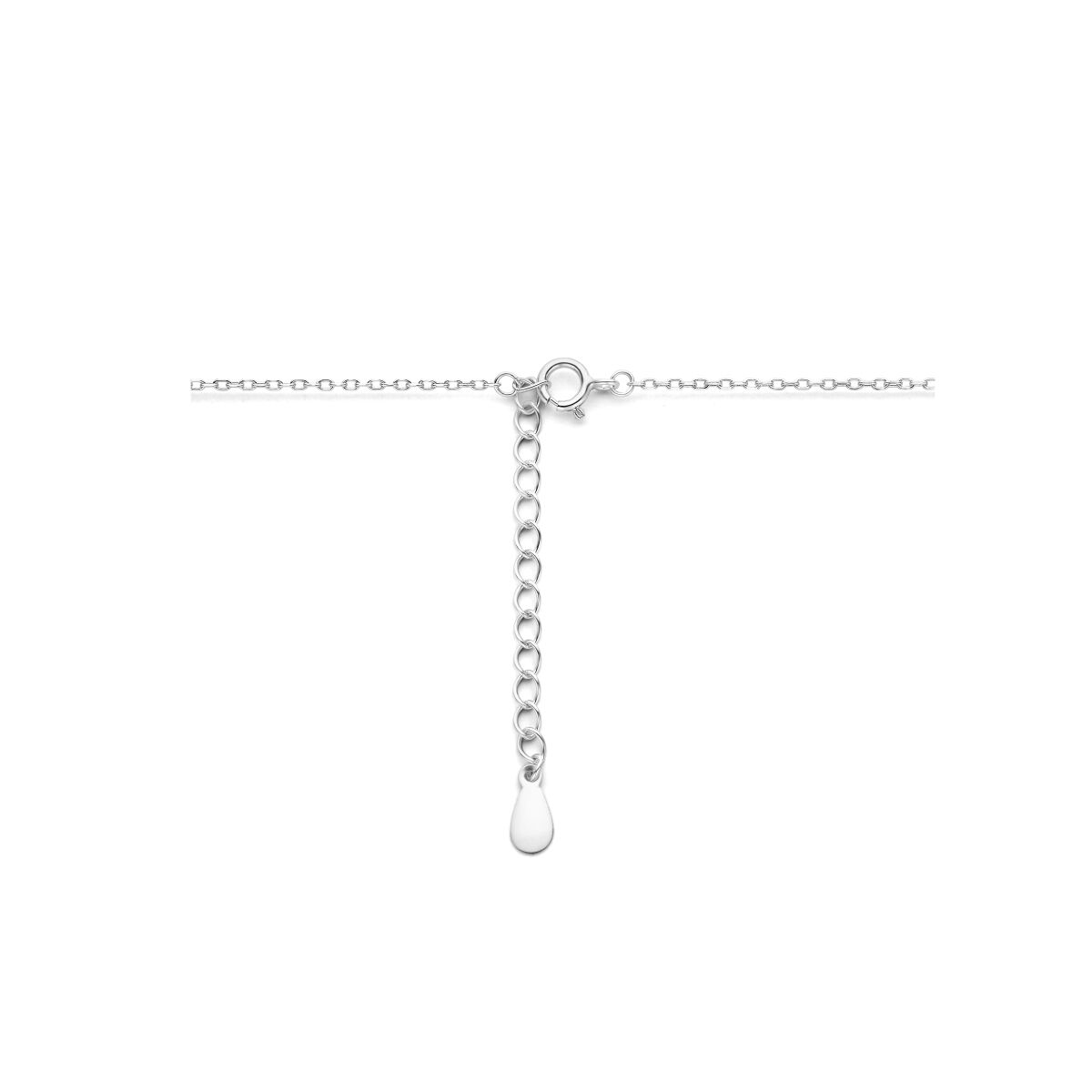 collier parel 41 + 4 cm zilver gerhodineerd
