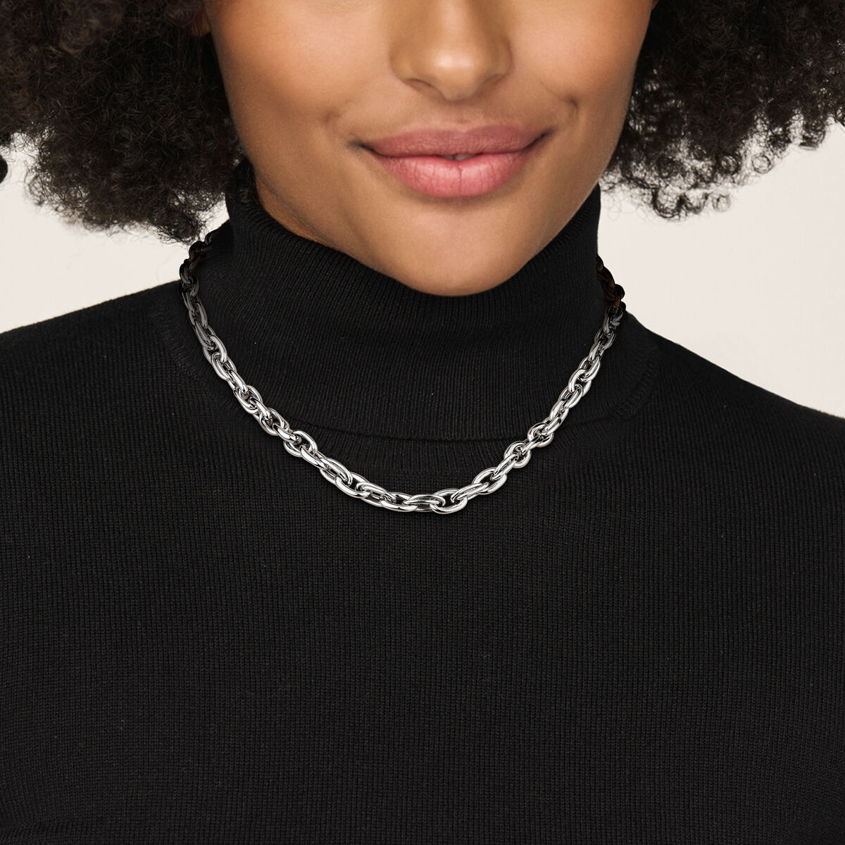 Zilveren collier 925 gerhodineerd met grove draadschakels