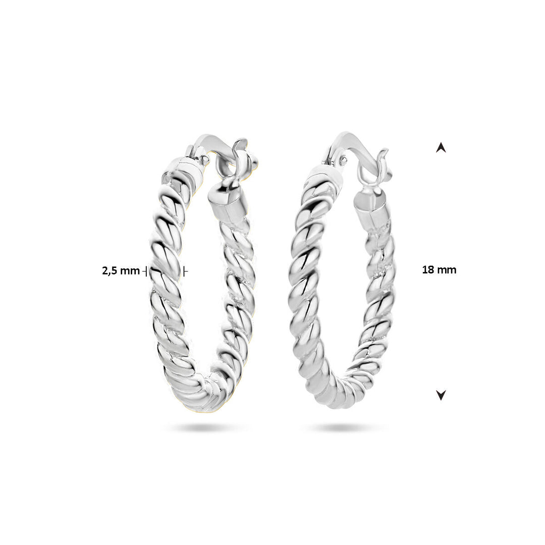 oorringen gedraaide buis zilver gerhodineerd