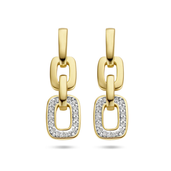 Ohrringe Gliederdiamant 0,13 ct (2x 0,065 ct) h si 14K Gelbgold