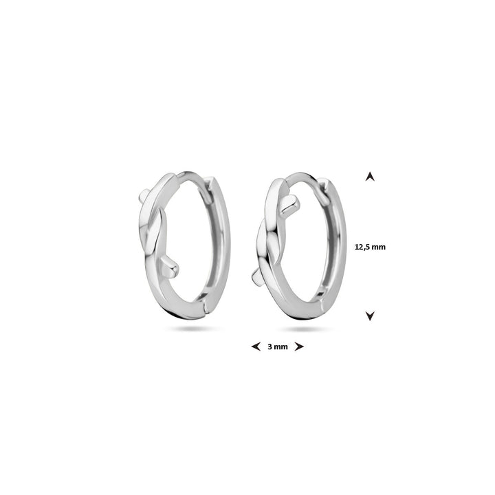 klapoorringen 12,5 mm zilver gerhodineerd