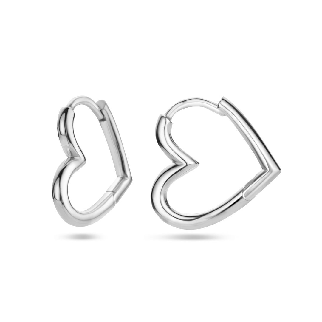 Ohrringe Herz Silber rhodiniert