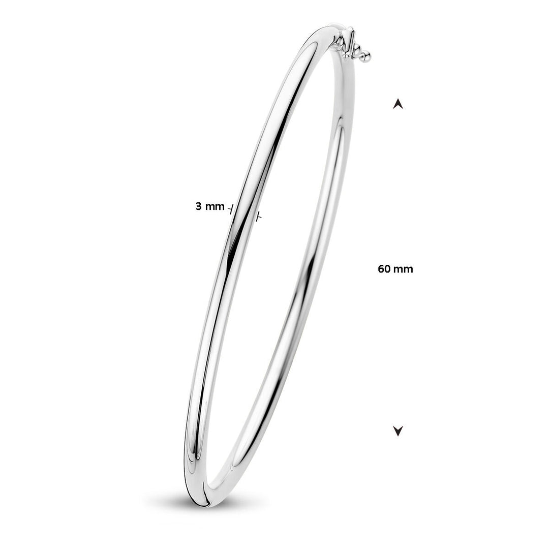 bangle hinge round tube 3 x 60 mm 14K white gold 