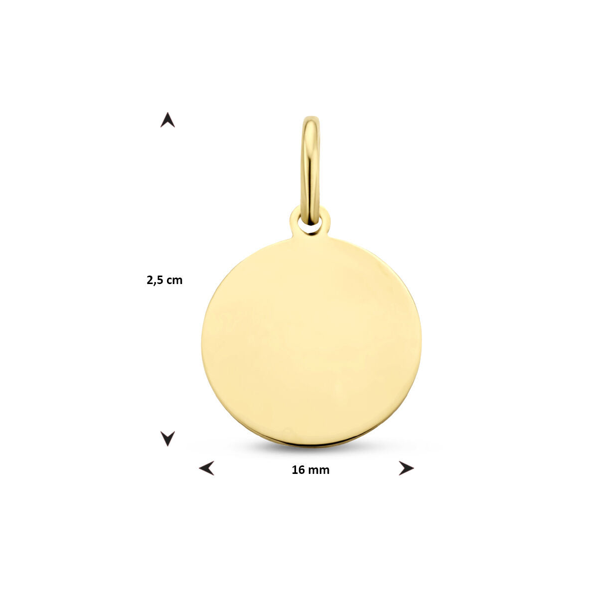engraving pendant round 3 micron silver gold plated (yellow)