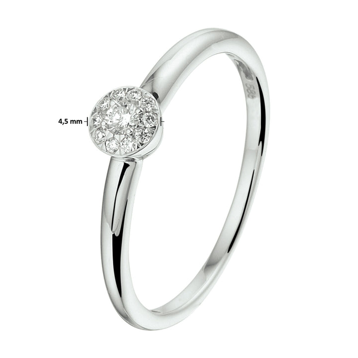 ring diamond 0.09ct h si 14K white gold