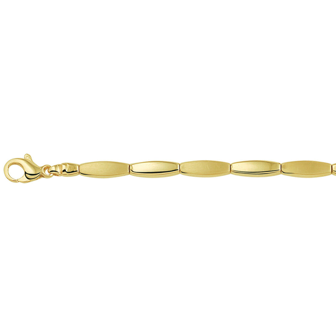 bracelet poly/matte 4.0 mm 19 cm 14K yellow gold
