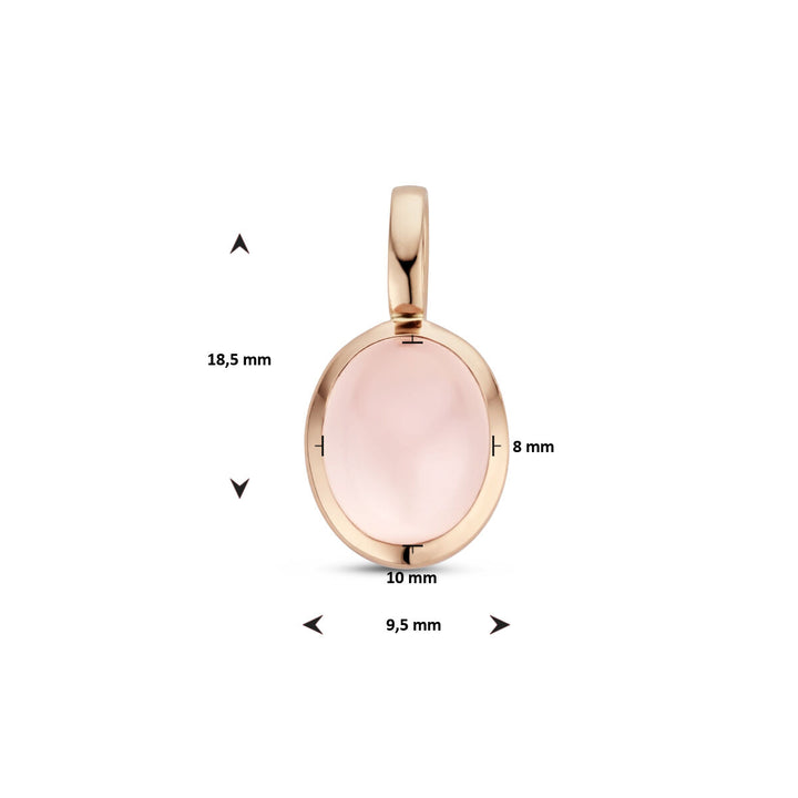 rose quartz pendant 14K rose gold