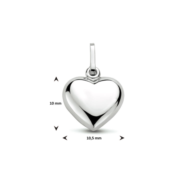 pendant heart silver rhodium plated