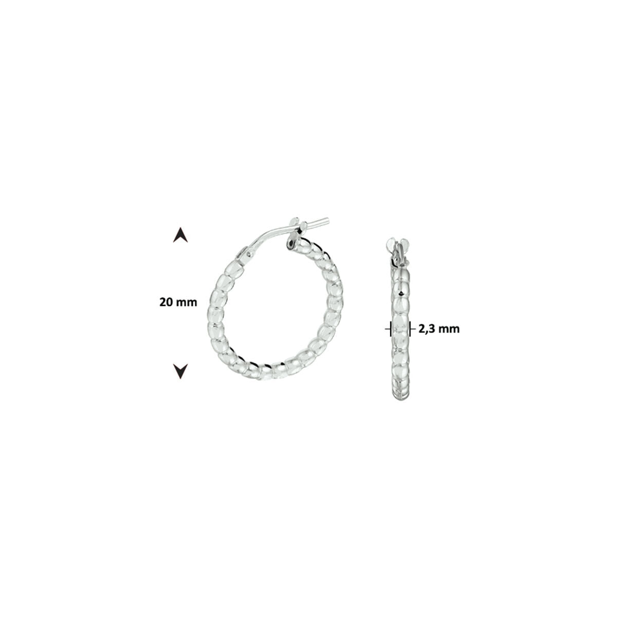 oorringen zilver gerhodineerd