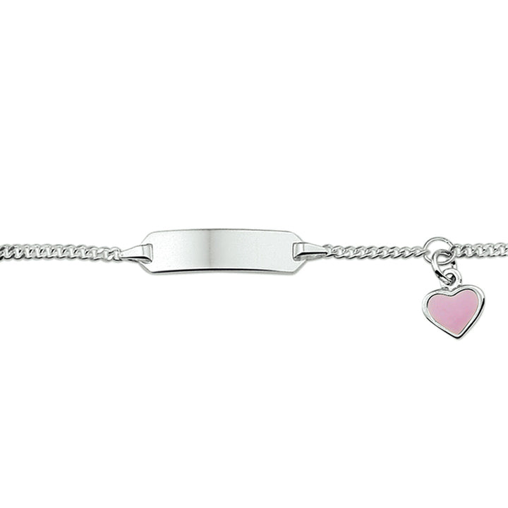 Baby bracelet silver heart plate 5.0 mm