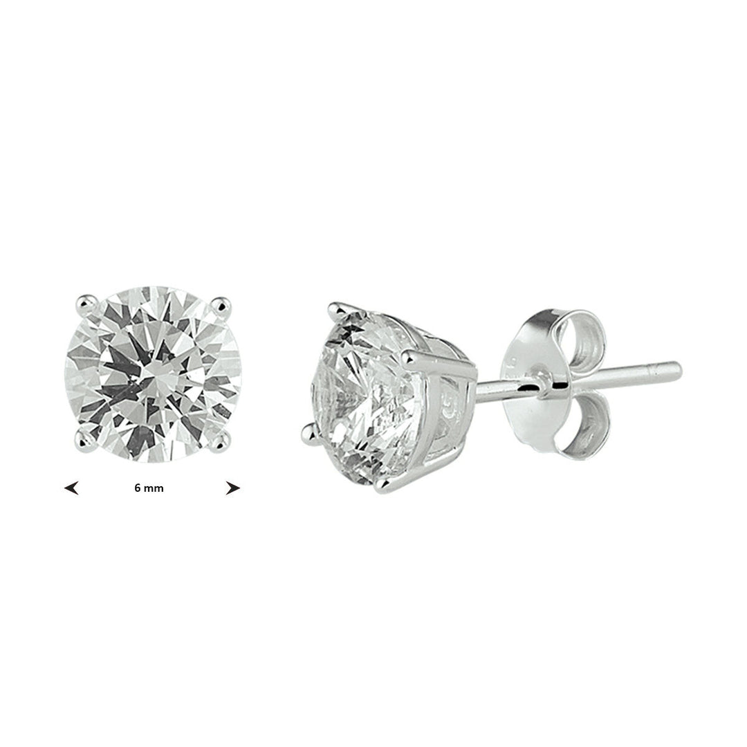 ear studs zirconia silver white