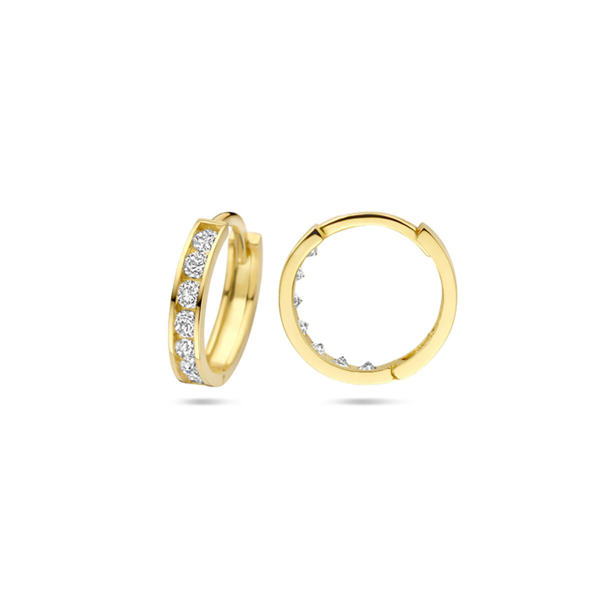 klapoorringen zirkonia 12,5 mm 9 Karaat