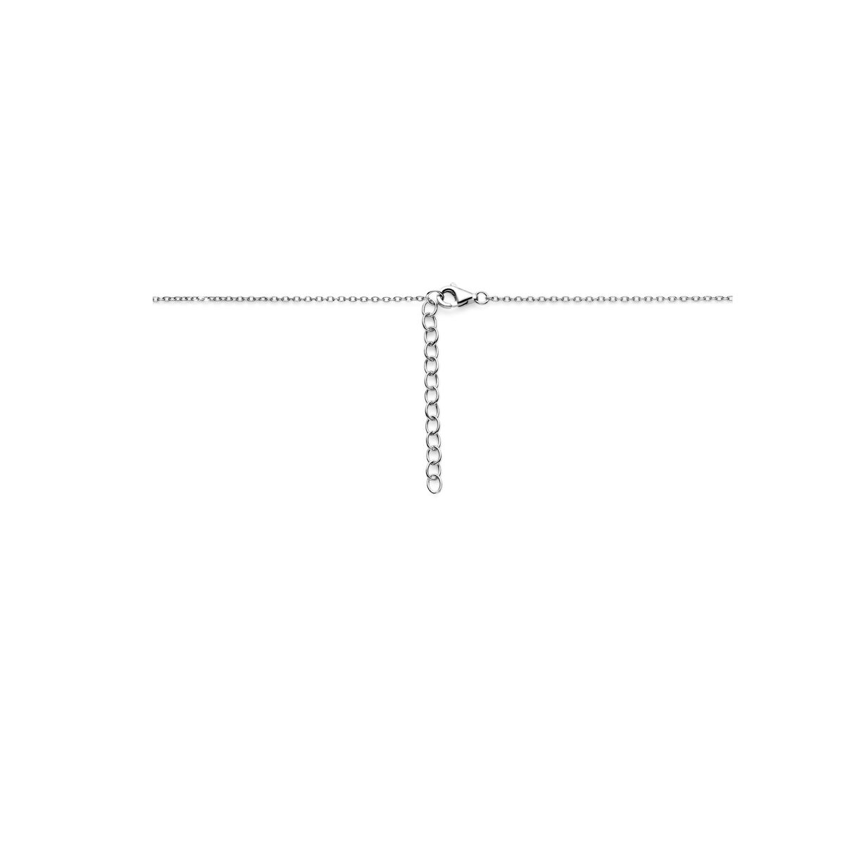 Silver necklace ladies circles rhodium plated